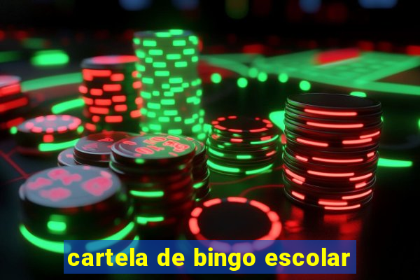 cartela de bingo escolar