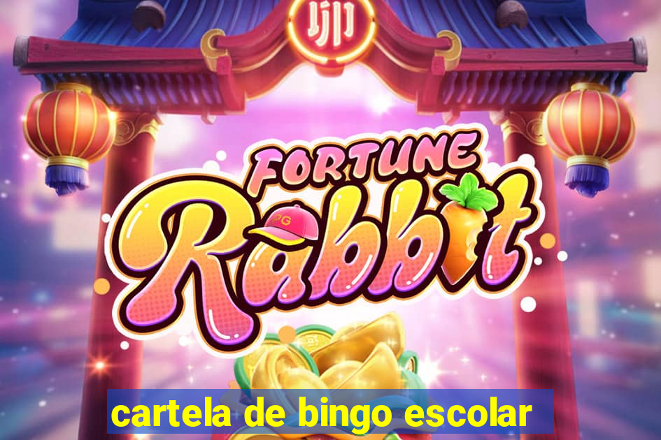 cartela de bingo escolar