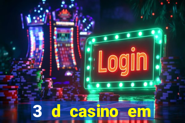 3 d casino em movimento com baralho