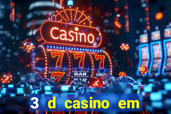 3 d casino em movimento com baralho