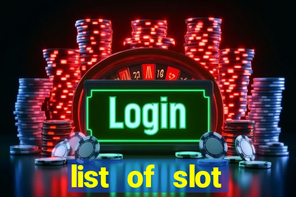 list of slot machines at winstar