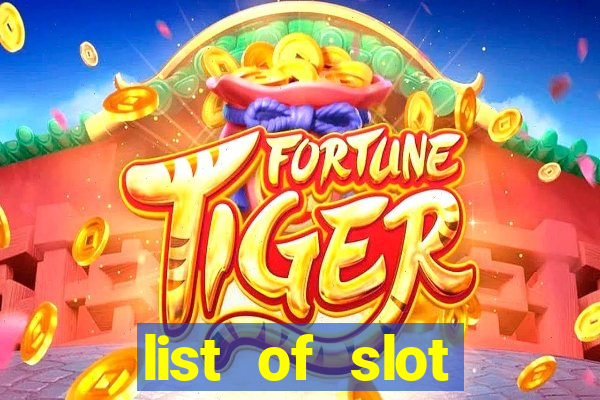 list of slot machines at winstar