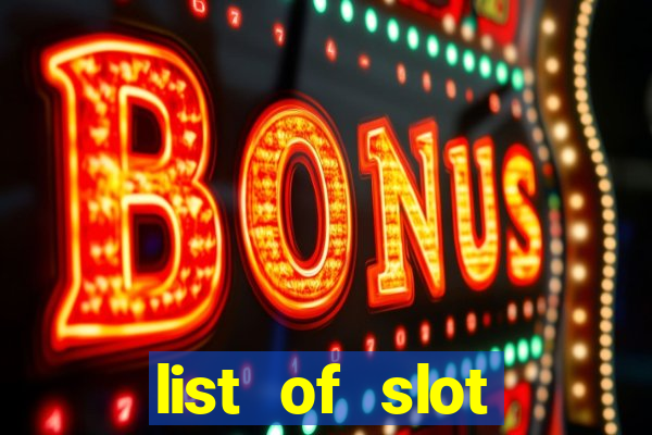 list of slot machines at winstar