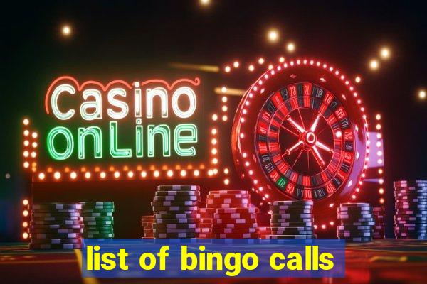 list of bingo calls