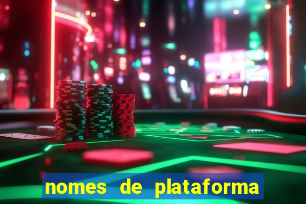 nomes de plataforma de jogos slots